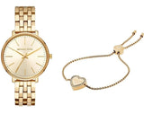 Buy Shop Michael Kors Pyper Quartz Gold Dial Gold Steel Strap Watch For Women - MK3898 USA Online