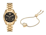 Buy Shop Michael Kors Bradshaw Chronograph Black Dial Gold Steel Strap Watch For Women - MK6959 USA Online