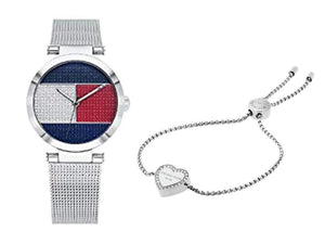 Buy Shop Tommy Hilfiger Quartz Multicolor Dial Silver Mesh Bracelet Watch For Women - 1781866 USA Online