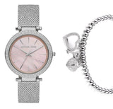 Buy Shop Michael Kors Darci Analog Pink Dial Silver Mesh Bracelet Watch For Women - MK4518 USA Online