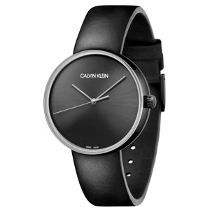 Buy Shop Calvin Klein Full Moon Black Dial Black Leather Strap Watch for Women - K8Y231C1 USA Online