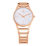 Buy Shop Calvin Klein Stately White Dial Rose Gold Steel Strap Watch for Women - K3G23626 USA Online
