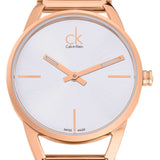 Buy Shop Calvin Klein Stately White Dial Rose Gold Steel Strap Watch for Women - K3G23626 USA Online