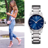 Calvin Klein City Blue Dial Silver Steel Strap Watch for Women - K2G2314N