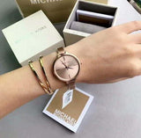 Buy Shop Michael Kors Jaryn Rose Gold Dial Rose Gold Steel Strap Watch For Women - MK3547 USA Online