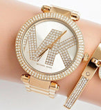 Buy Shop Michael Kors Parker Pave Gold Dial Gold Steel Strap Watch for Women - MK6659 USA Online