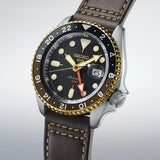 Buy Shop Seiko 5 Sports SKX GMT Automatic Mocha Black Dial Brown Leather Strap Watch For Men - SSK036K1 USA Online