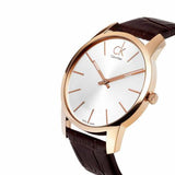 Buy Shop Calvin Klein City Silver Dial Brown Leather Strap Watch For Men - K2G21629 USA Online