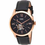 Buy Shop Fossil Townsman Automatic Black Dial Black Leather Strap Watch for Men - ME3170 USA Online