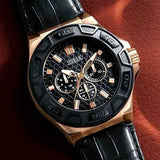 Buy Shop Guess Force Analog Black Dial Black Leather Strap Watch For Men - W0674G6 USA Online