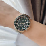 Buy Shop Fossil Bannon Multifunction Chronograph Green Dial Gold Steel Strap Watch for Men - BQ2493 USA Online