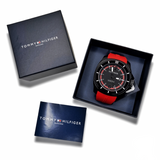 Buy Shop Tommy Hilfiger Windsurf Black Dial Red Rubber Strap Watch for Men - 1791112 USA Online