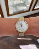 Buy Shop Michael Kors Pyper Quartz Mother of Pearl White Dial Gold Mesh Bracelet Watch For Women - MK4619 USA Online