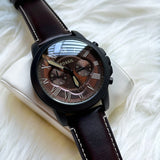 Buy Shop Fossil Grant Chronograph Brown Dial Brown Leather Strap Watch for Men - FS5088 USA Online