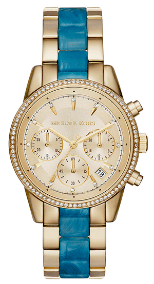 Buy Shop Michael Kors Ritz Gold Dial Two Tone Steel Strap Watch for Women - MK6328 USA Online