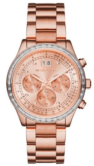 Buy Shop Michael Kors Brinkley Rose Gold Dial Rose Gold Steel Strap Watch for Women - MK6204 USA Online