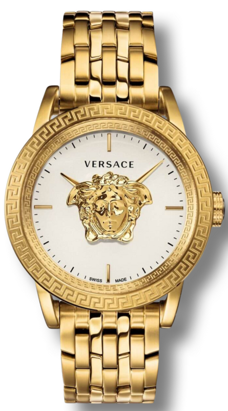 Buy Shop Versace Palazzo Empire White Dial Gold Steel Strap Watch for Men - VERD00318 USA Online