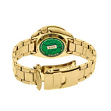 Seiko 5 Sports HUF Limited Edition Green Dial Gold Steel Strap Watch For Men - SRPJ20