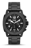 Buy Shop Fossil Machine Chronograph Black Dial Black Steel Strap Watch for Men - FS4927 USA Online