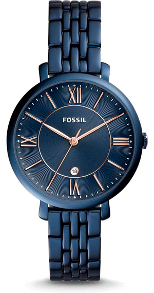 Buy Shop Fossil Jacqueline Blue Dial Blue Steel Strap Watch for Women - ES4094 USA Online