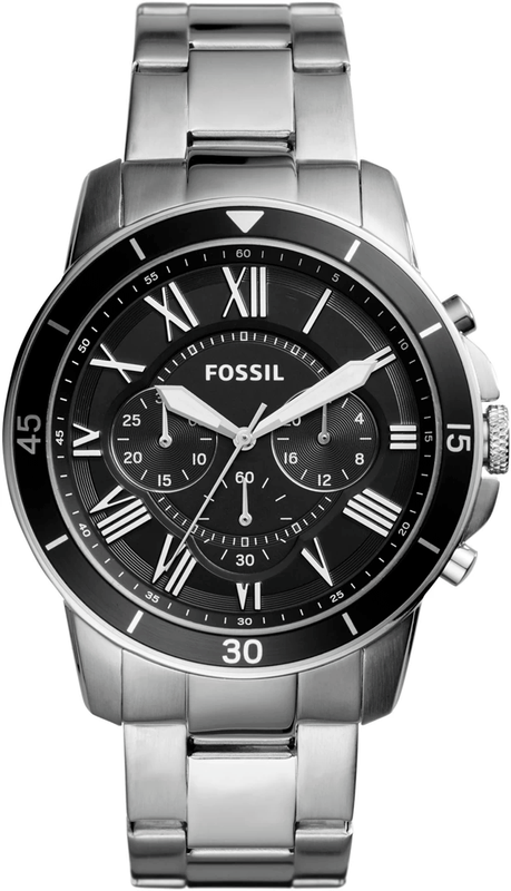 Buy Shop Fossil Grant Sport Chronograph Black Dial Silver Steel Strap Watch for Men - FS5236 USA Online