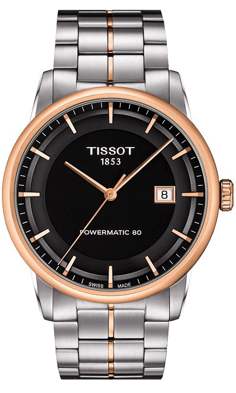 Buy Shop Tissot Luxury Powermatic 80 Black Dial Silver Steel Strap Watch For Men - T086.407.22.051.00 USA Online