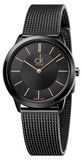 Buy Shop Calvin Klein Minimal Black Dial Black Mesh Bracelet Watch for Women - K3M22421 USA Online