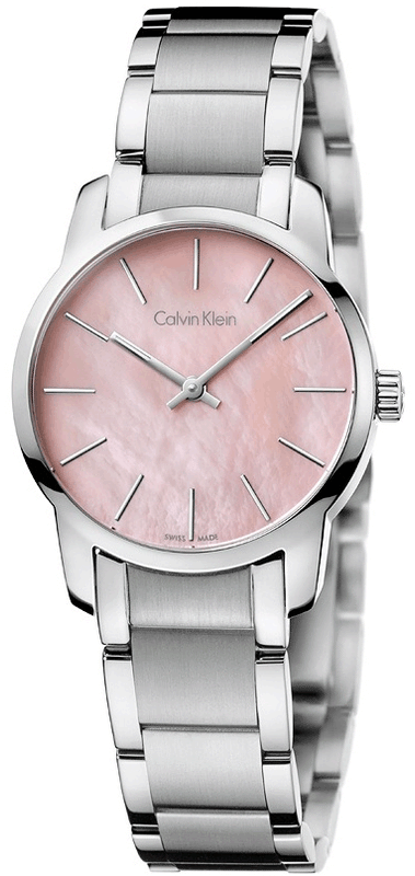 Buy Shop Calvin Klein City Pink Mother of Pearl Dial Stainless Steel Strap Watch For Women - K2G2314E USA Online