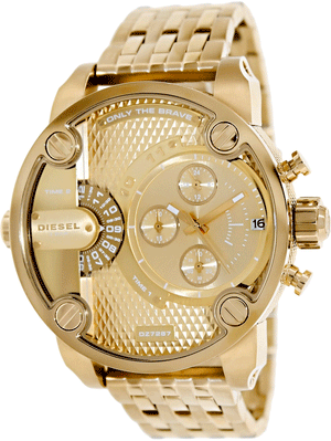Buy Shop Diesel Big Daddy Analog Gold Dial Gold Stainless Steel Watch For Men - DZ7287 USA Online
