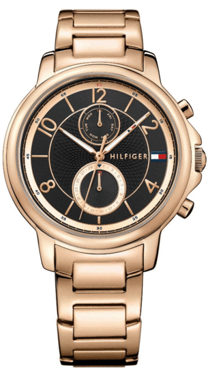 Buy Shop Tommy Hilfiger Claudia Black Dial Rose Gold Steel Strap Watch for Women - 1781820 USA Online