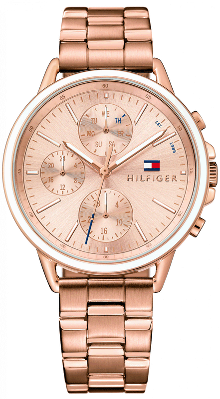 Buy Shop Tommy Hilfiger Carly Rose Gold Dial Rose Gold Steel Strap Watch for Women - 1781788 USA Online