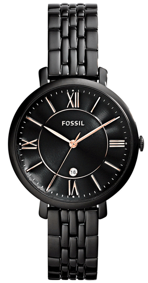 Buy Shop Fossil Jacqueline Black Dial Black Mesh Bracelet Watch for Women - ES3614 USA Online