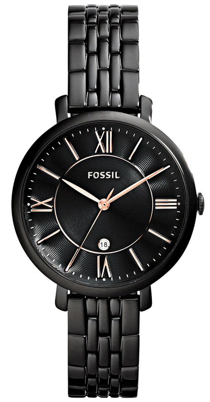 Buy Shop Fossil Jacqueline Black Dial Black Mesh Bracelet Watch for Women - ES3614 USA Online