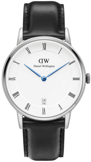 Buy Shop Daniel Wellington Dapper Sheffield White Dial Black Leather Strap Watch For Women - DW00100096 USA Online
