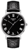 Buy Shop Tissot Everytime Medium Black Dial Black Leather Strap Watch For Men - T109.410.16.053.00 USA Online