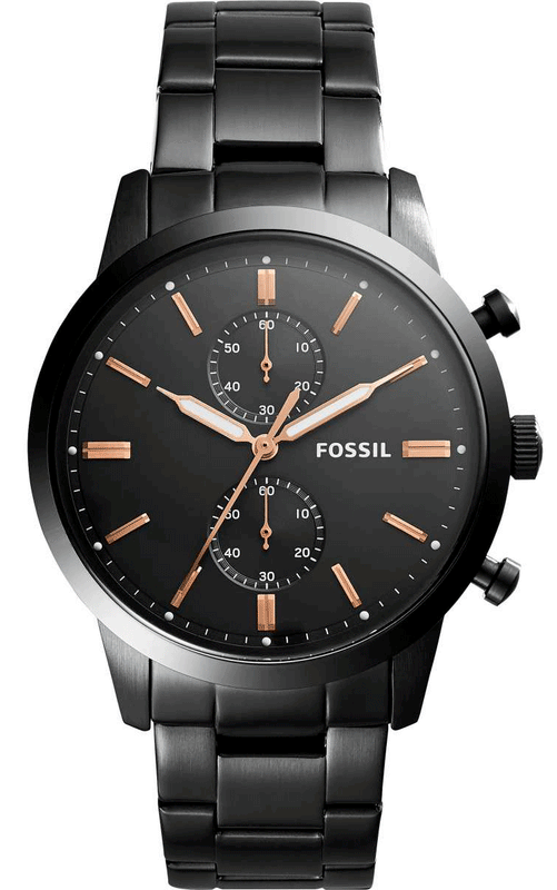 Buy Shop Fossil Townsman Chronograph Black Dial Black Steel Strap Watch for Men - FS5379 USA Online