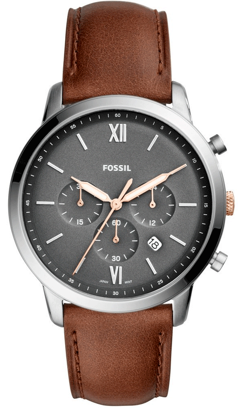 Buy Shop Fossil Neutra Chronograph Black Dial Brown Leather Strap Watch for Men - FS5408 USA Online
