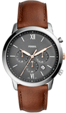 Buy Shop Fossil Neutra Chronograph Black Dial Brown Leather Strap Watch for Men - FS5408 USA Online