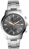 Buy Shop Fossil Townsman Chronograph Grey Dial Silver Steel Strap Watch for Men - FS5407 USA Online