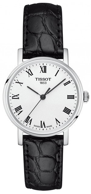 Buy Shop Tissot Everytime Small White Dial Black Leather Strap Watch For Women - T109.210.16.033.00 USA Online