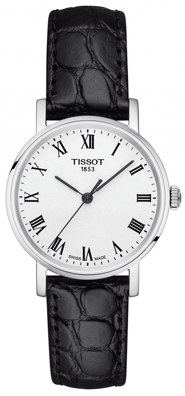Buy Shop Tissot Everytime Small White Dial Black Leather Strap Watch For Women - T109.210.16.033.00 USA Online