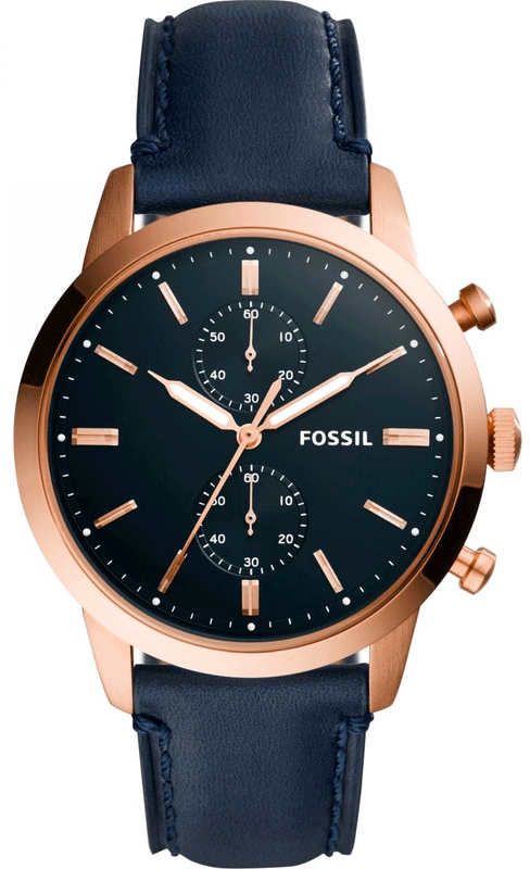 Buy Shop Fossil Townsman Chronograph Blue Dial Blue Leather Strap Watch for Men - FS5436 USA Online