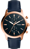 Buy Shop Fossil Townsman Chronograph Blue Dial Blue Leather Strap Watch for Men - FS5436 USA Online