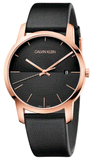 Buy Shop Calvin Klein City Quartz Black Dial Black Leather Strap Watch for Men - K2G2G6CZ USA Online