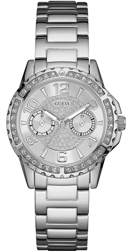 Buy Shop Guess Sassy Multifunction Quartz Silver Dial Silver Steel Strap Watch For Women - W0705L1 USA Online