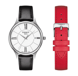 Buy Shop Tissot Bella Ora Round White Dial Black Leather Strap Watch For Women - T103.210.16.018.00 USA Online