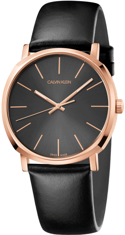 Buy Shop Calvin Klein Posh Black Dial Black Leather Strap Watch for Men - K8Q316C3 USA Online