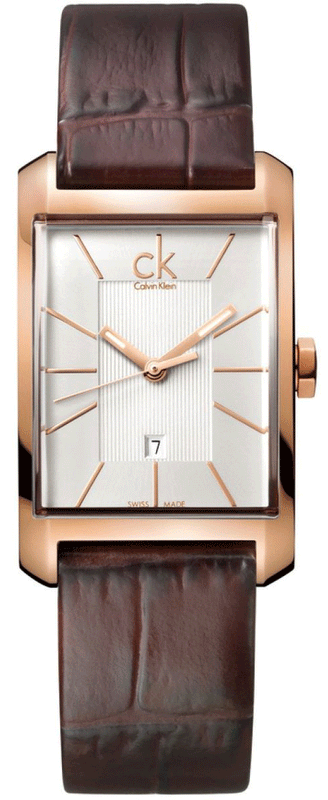 Buy Shop Calvin Klein Window White Dial Brown Leather Strap Watch for Women - K2M23620 USA Online