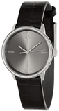 Calvin Klein Accent Black Dial Black Leather Strap Watch for Women  - K2Y2Y1C3