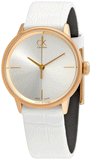 Calvin Klein Accent White Dial White Leather Strap Watch for Women - K2Y2Y6K6